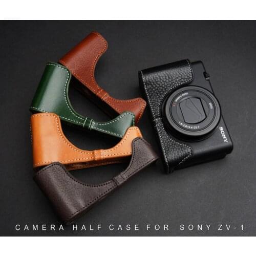 Handmade ZV1 Camera Case Genuine leather cowhide Bag Half Body For Sony ZV1 zv-1