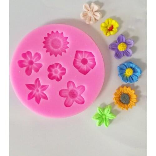Flower Sunflower Chrysanthemum Liquid Silicone Mold DIY Cake Decorating Tools Chocolate Sugar Craft Polymer Clay Resin Mold