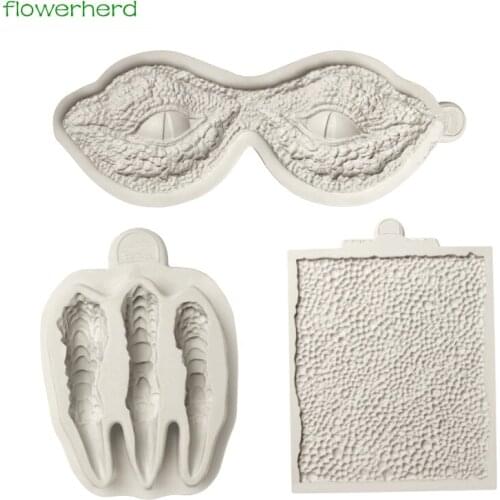 Dragon Fantasy Eyes Skin Claws Mould Children Birthday Cake Decorating Tools Fondant Cake Mold Silicone Mold for Sugarpaste