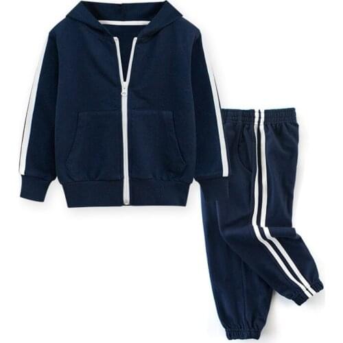 2020 girls' sportswear boys' Hoodie 2 pieces zipper Hoodie pants baby sports suit childrens clothing set