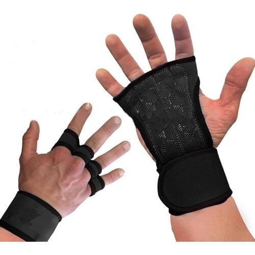 Sports Fitness Gloves Black Men Women Half Finger Weightlifting Gloves Wrist Training Protection Anti-slip Gym Equipment