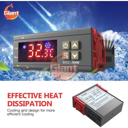STC-3000 Thermostat DC 12V Digital Temperature Controller Thermoregulator Heating Cooling Temperature Sensor Relay for Incubator