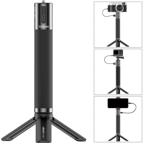 Ulanzi BG-3 10000mAh Power Bank Hand Grip USB-A & Type-C Dual Charging Ports with Mini Tripod for Smartphone Mirrorless Camera