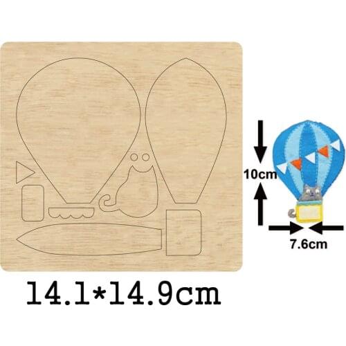 Hot Air Balloon Wood Die Happy Birthday Adornment Wooden Mold Suitable for Common Die Cutting Machines on the Market 2020 New