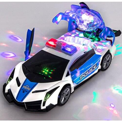 Electric Dancing Deformation Rotating Universal Police Car Boy Toy Sound And Light Childrens Toy Car Kid Girl Car Birthday Gift