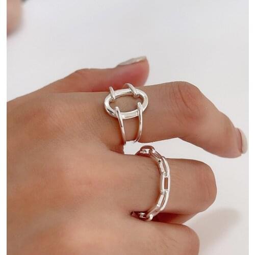 MLKENLY punk jewelry women 925 sterling silver rings fashion vintage bague femme for girls bts accesorios