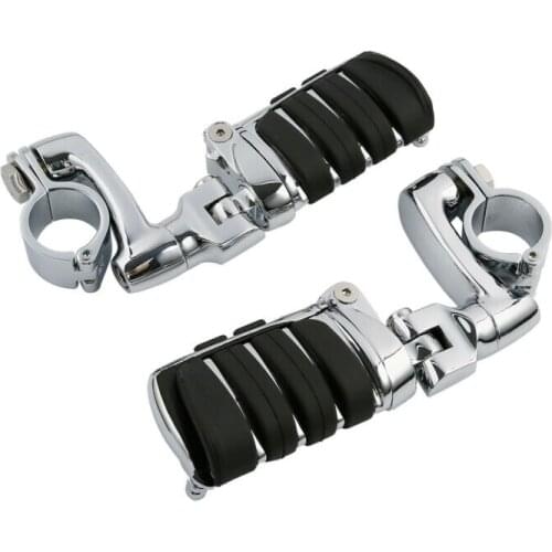 Motorcycle 1-1/4” Engine Guard Highway FootPeg Rests Mounts For Harley Touring Road King Electra Glide