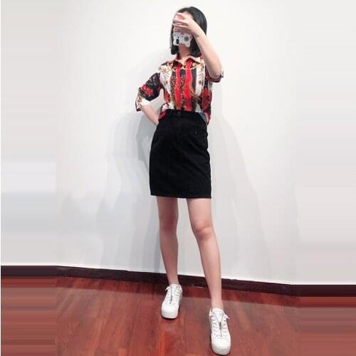 Patads French fashion national style leisure long sleeve printed shirt spring and summer lady top c11709e