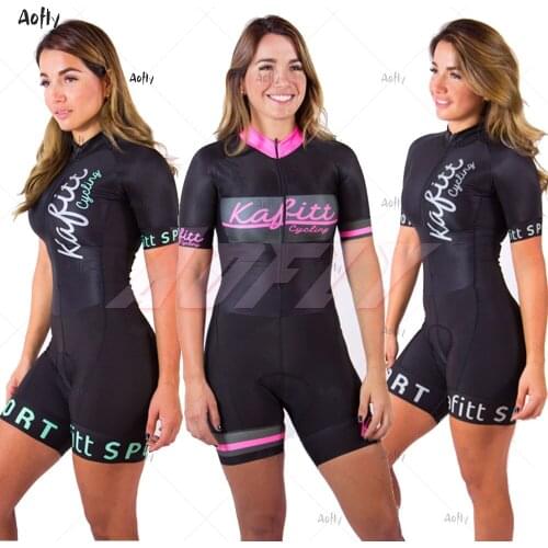 2020 Kafitt Womens Professional Triathlon Short Cycling Jersey Sets Skinsuit Conjunto Feminino Ciclismo Bicycle Clothing Go Pro