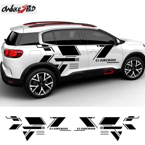 1set Car Styling Sport Stripes Door Both Side Decor Stickers Auto Body Exterior Accessories Vinyl Decals For Citroen C5 Aircross