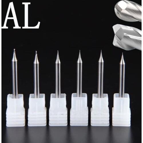 1 pcs HRC55 2 flutes R0.1 R0.15 R0.2 R0.25 R0.3 R0.4 R0.45 Micro end carbide mini flat mill CNC lathe machine cutters tools