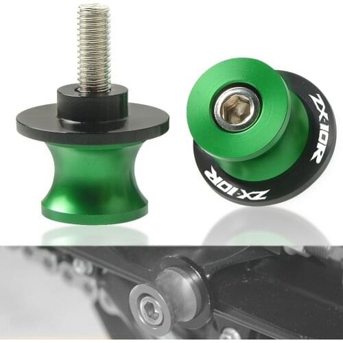 10mm Motorcycle Aluminum Accessorie swingarm spool sliders stand screw Arm For with logo Kawasaki Ninja ZX10R ZX-10R 2013-2018