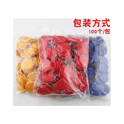 1000pcs/lot RFID 13.56 Mhz nfc Tag Token Key Ring IC tags MF 1K S50 compatible part of NFC products