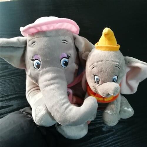 2pcs Cartoon Baby Gift The Elephant Mother Mrs. Jumbo Plush Doll Timothys Friend