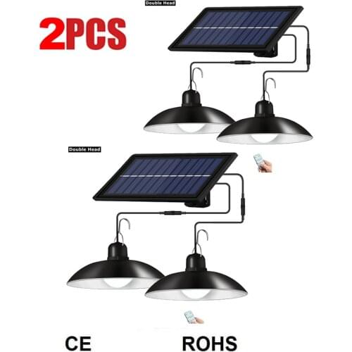 2pcs Retro Lampshade Solar Pendant Chandelier solar Outdoor Light Wall Lamp Waterproof Garden Light Path Emergency Security Ligh