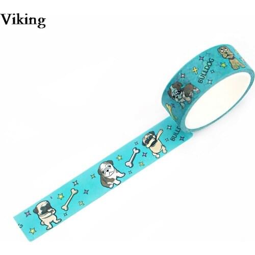 20pcs/set 15mmX5m Cartoon Dogs Print Washi Tape Cute Animal Print Adhesive Tapes Masking Tape Cool Tape Stickers Decals G0650