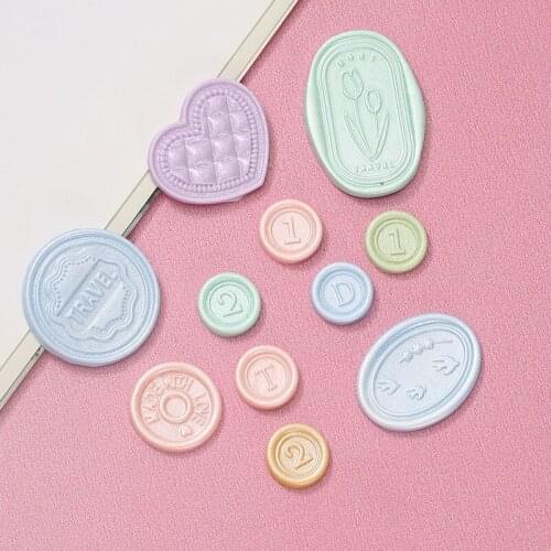 20Pcs/lot Resin Wax Seal Stamp Flatback Cabochon Heart Embellishments for Scrapbooking DIY Phone Case Decoration Accessories