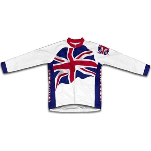 United Kingdom Flag 2016 cycling jersey long sleeve winter thermal fleece Cycling wear/clothing winter cycling Shirts/jerseys