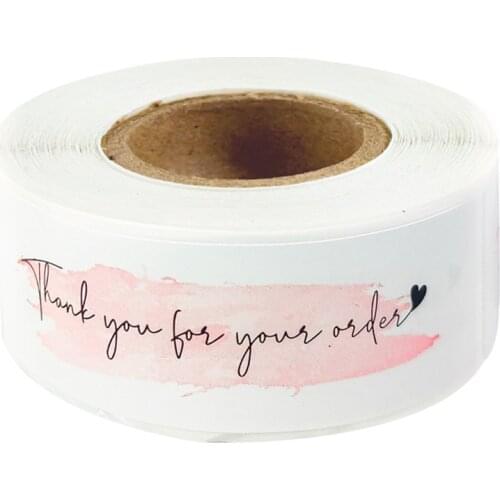 240Pcs Pink Thank you for your order stickers 1x3 inch labels rectangle for small business decor sticker Wedding Party supply