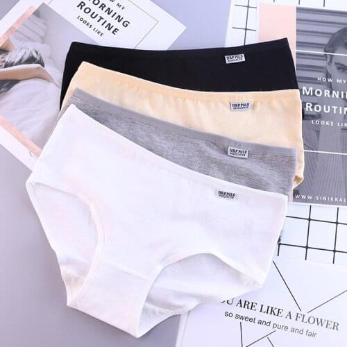 3 Pcs/lot Womens Panties Cotton Underwear Plus Size Sexy Briefs Girls Low-Waist Solid Panty Women Underpants Female Lingeries