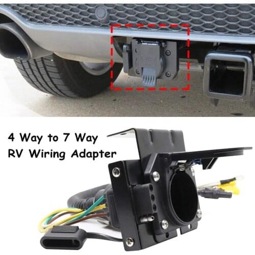 4 Way Flat to 7 Way RV Blade Style Trailer Truck Wiring Adapter Connector Kit Light Plug Set Convenient Replace