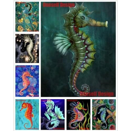 New 5d diamond painting full square Seahorse diy diamond embroidery sale animal diamond mosaic sale Seahorse rhinestone pictures
