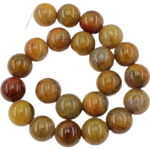 APDGG Natural Stone 18MM Smooth Round Fire Agate Loose Beads 15.5" Strands For Necklace Bracelet Jewelry Making DIY