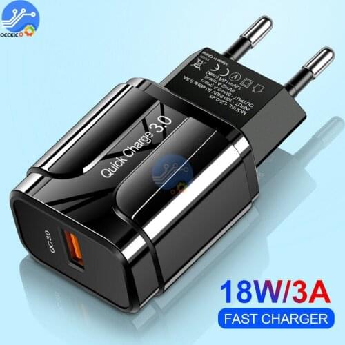 5V 3A Quick Charge QC 3.0 USB Charger EU US Plug Travel Wall Mobile Phone Charger Adapter Fast Charging for iPhone for Xiaomi