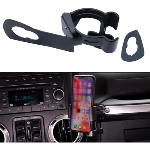 Black Car Bracket Mount Holder Mobile Phone Drinks Holders For Jeep Wrangler JK 2007-2017 Accessories Multifunction