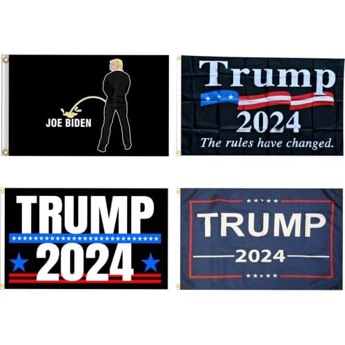 90X150cm Trump 2024 Flag With 2 Grommets 100D Polyethylene Nylon Banner U.S. Election Flag Outdoor Yard Porch Patio Flag Banner