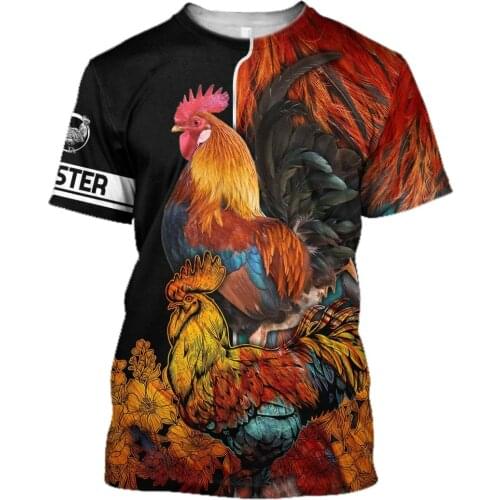 CLOOCL Men T-shirt Rooster Farming Animal 3D Print Cock Hen Short Sleeve Tee Shirts Women Fashion Harajuku Unisex Streetwear Top