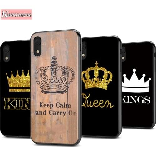 King Queen Couple Crown Silicone Cover For Apple IPhone 12 Mini 11 Pro XS MAX XR X 8 7 6S 6 Plus 5S SE Phone Case