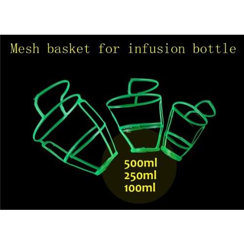 10pcs 100ml 250ml 500ml The net bag infusion set glass bottle drip salt water bottle set medical Mesh basket for infusion bottle