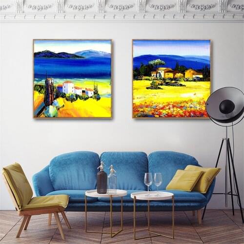 No Frame Wall Painting Picture Countryside Landscape Canvas Printings Poster Oil Living Room Decoration Aesthetic