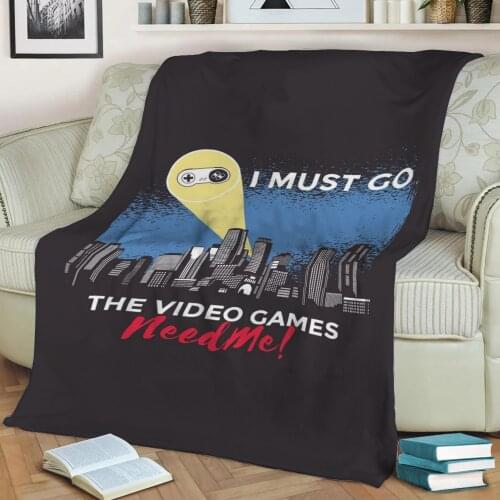 Video Game Signal Throw Blanket Print on Sherpa Blankets Soft for Sofa Customized DIY Plush Thin Quilt