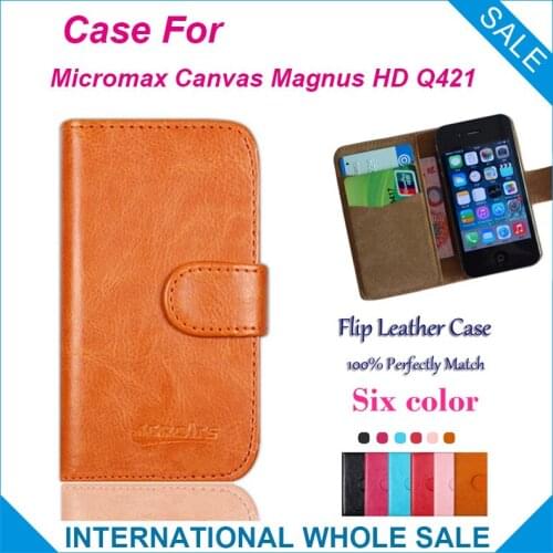 Original ! Micromax Canvas Magnus HD Q421 Case ,6 Colors High Quality Leather Exclusive Cover Phone Bag Tracking