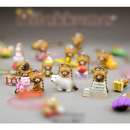 Original pack soft scented kawaii Rilakkuma queeze toy cell phone pendant squishies bread bear