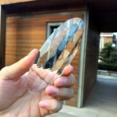 H&D Clear Crystal Drop Prism Suncatcher Hanging Pendant Ornament Window Sun Catcher Chandelier Home Car Decoration,120mm