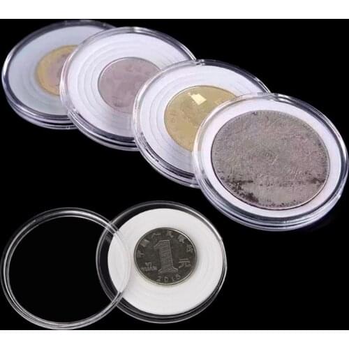 Plastic Coin Storage Cases Capsules Holder 46mm Clear Container Display Box