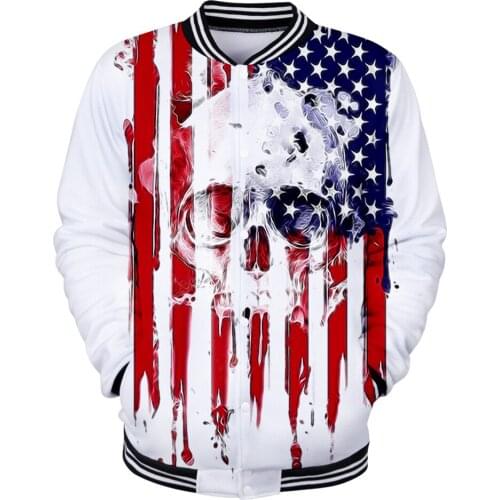 American Independence Day Print Popular New Men/Women 3D Baseball Jacket Trend Boy/Girl 2019 Hot Sale Brand Baseball Jacket