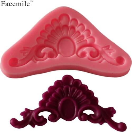 Retro Relief Gift Border Silicone Molds Crown Fondant Gift Decorating Cupcake Chocolate Gumpaste Candy Clay Moulds 50-218