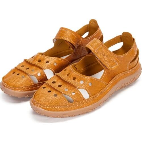 Gladiator Women Sandals PU Hollow Out Flat Sandals Casual Soft Bottom Summer Shoes Women Beach Sandals Sandalias mujer Size 43