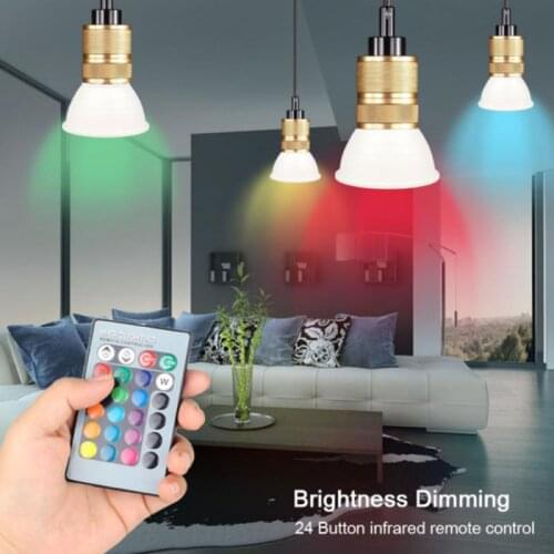 LED Dimmable Bulb Ball Home Lighting RGB Color Remote Control Bulb With Remote Control 16 Colors E27 3W/5W/10W/15W