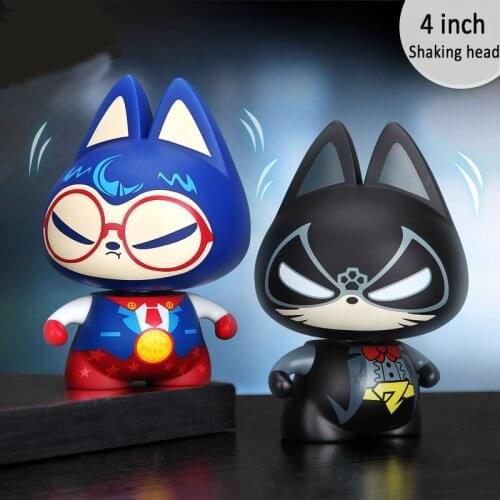 Cartoon Car Doll Cat Shaking Head Vinyl doll Car Interior Decoration Cute Creative Gift Tabletop Ornament Funny Car Toys