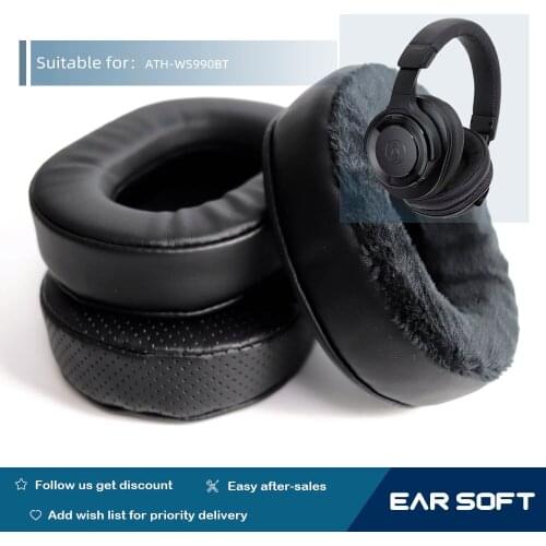 Earsoft Replacement Ear Pads Cushions for ATH-WS990BT Headphones Earphones Earmuff Case Sleeve Accessories