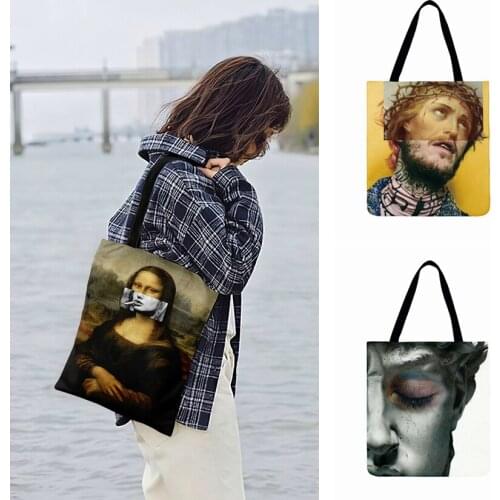 Ladies Shoulder Bag Classical Figure Art Painting Printed Tote Bag For Women Casual Totes Fashion Shopping Bag Outdoor Beach Bag