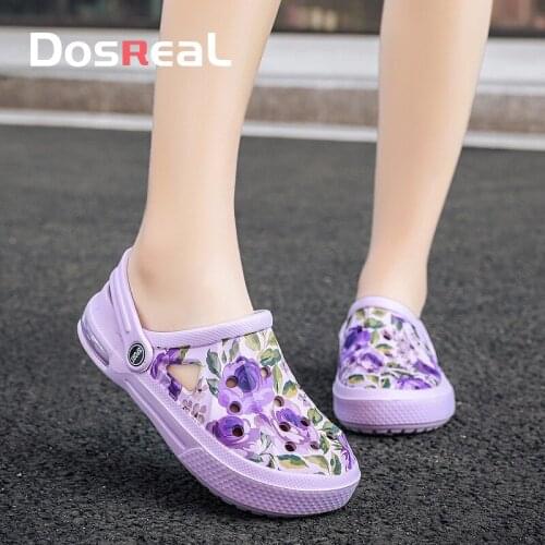 Dosreal Womens Casual Beach Sandals Lover Camouflage Air Cushion Slippers Summer Non-Slip Womens Flip-Flops Mens Hole Shoes