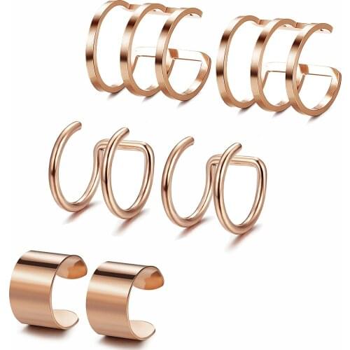 BONISKISS Charm Women Clip Earrings Without Piercing Silver Color Stainless Steel Jewelry Clip On Earrings Female Dropshipping