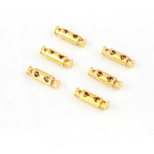 Gold Metal Slide Adjuster Round Cord Lock Elastic Mask,Cord Stop Toggles Band Stopper Shape Fastener Sewing Clothing Shoes DIY