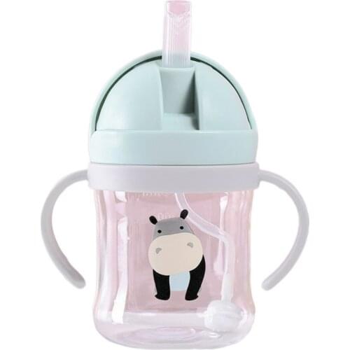 1Pcs Baby bottle Children Cartoon Animal School Drinking Water Bottle Sippy Cup With Shoulder Strap Feeding